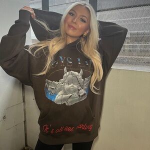 Boys Lie It’s All Lies Darling Brown Graphic Hoodie